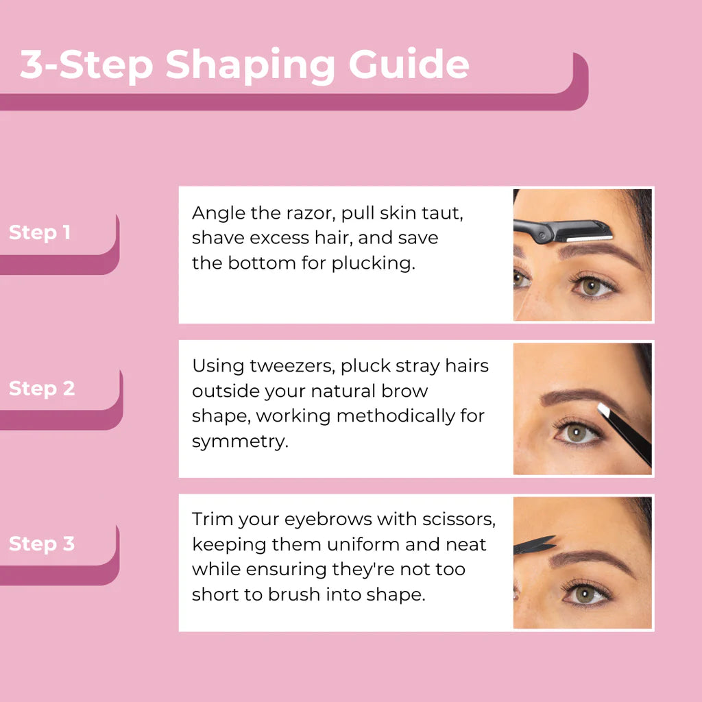 3 in 1 Eyebrow Grooming Kit - Brow Shaping Tools