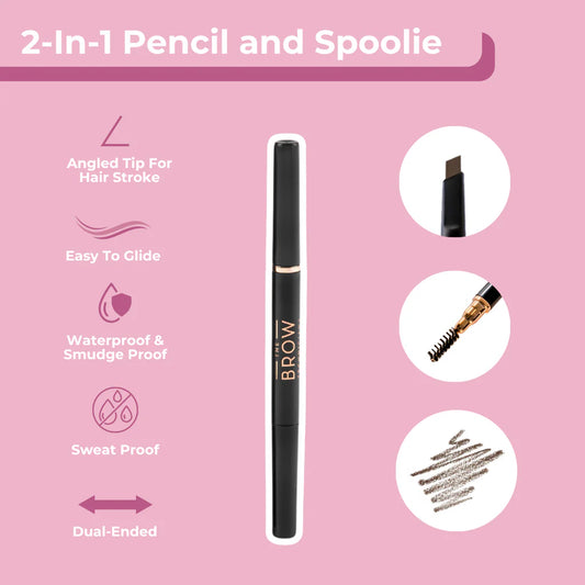 2 In 1 Waterproof Angled Eyebrow Pencil with Spoolie