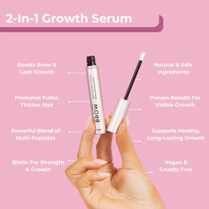 2 In 1 Brow & Lash Growth Serum with Multi-Peptides