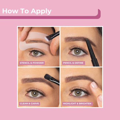 All-In-One Eyebrow Makeup Kit With Stencils
